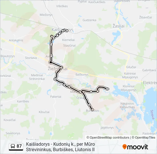 Автобус 87: карта маршрута