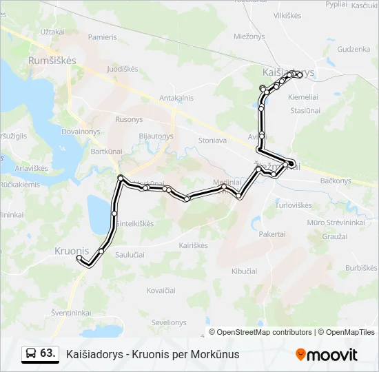 Автобус 63.: карта маршрута