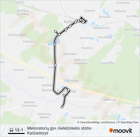 Автобус 12-1: карта маршрута