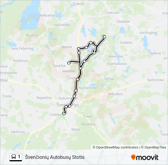 1 Bus Line Map