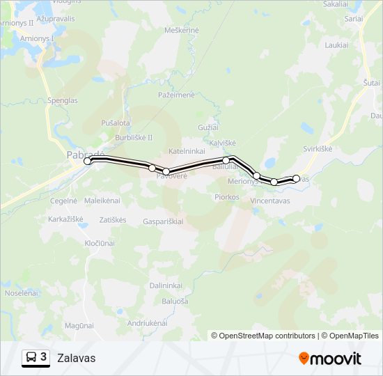 Автобус 3: карта маршрута