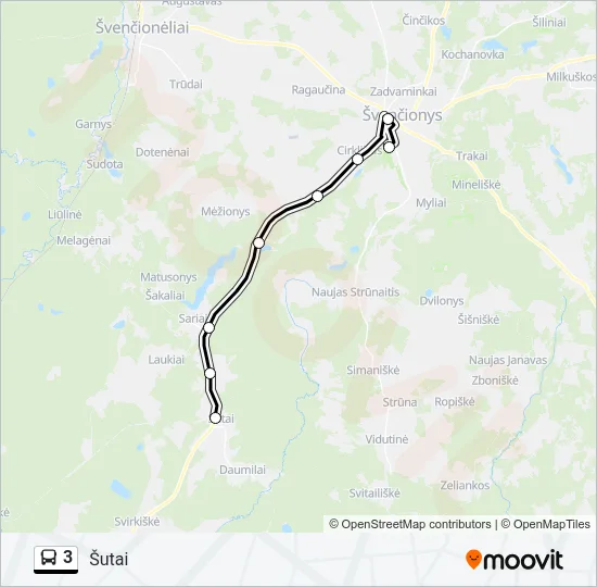 3 Bus Line Map