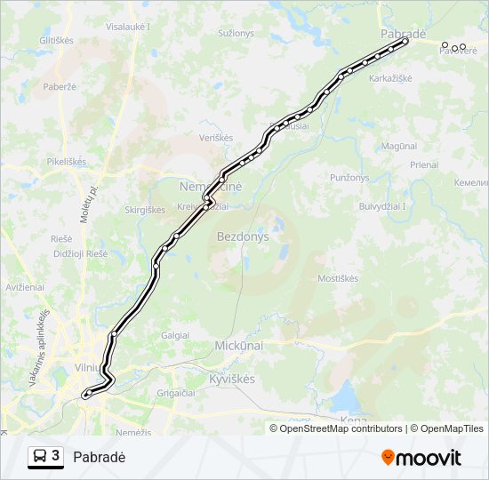 Автобус 3: карта маршрута