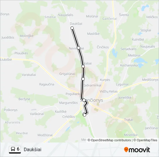 6 Bus Line Map