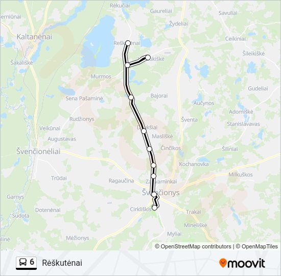 Автобус 6: карта маршрута