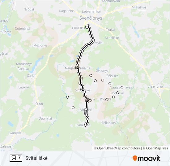 Автобус 7: карта маршрута