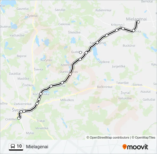 Автобус 10: карта маршрута