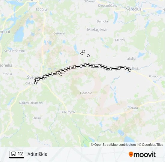 12 Bus Line Map
