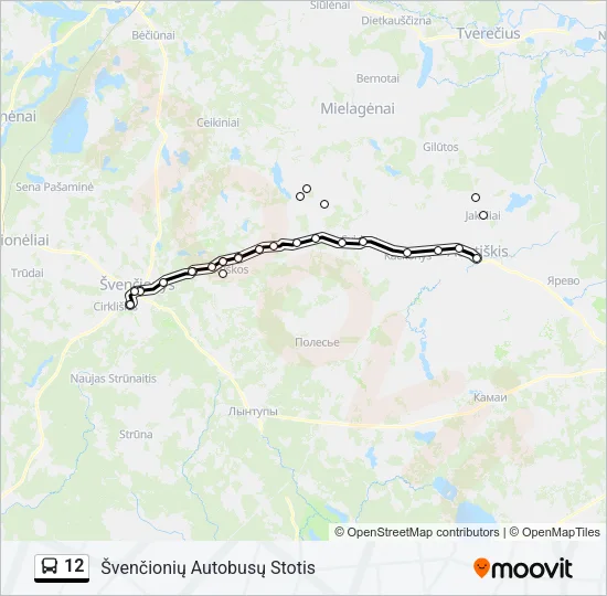 12 Bus Line Map