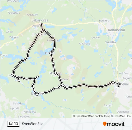 13 Bus Line Map