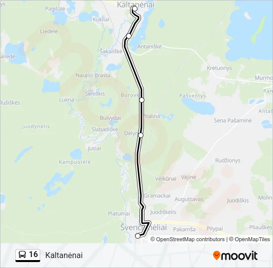 16 Bus Line Map