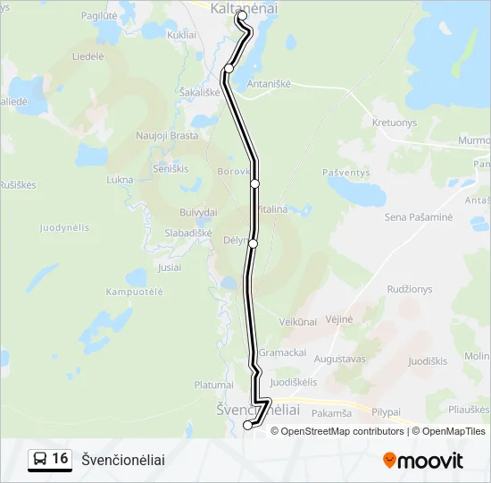 16 Bus Line Map