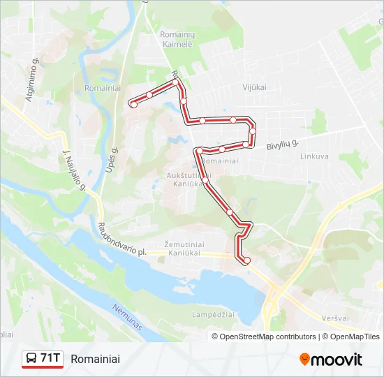 71T Bus Line Map