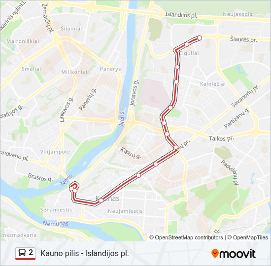 Автобус 2: карта маршрута