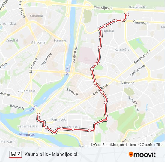 Автобус 2: карта маршрута