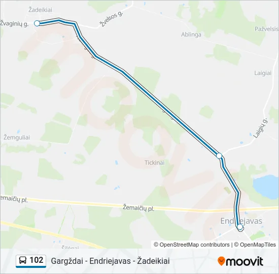 102 Bus Line Map