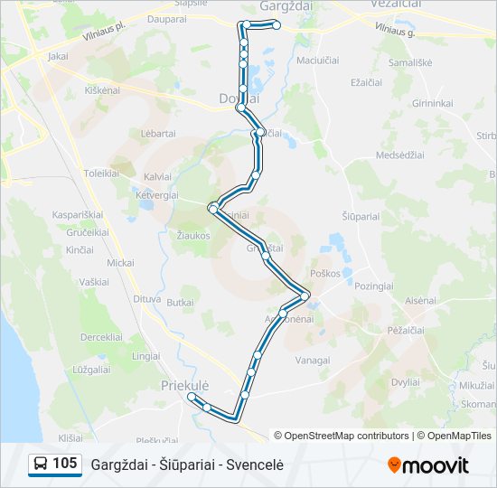 105 Route: Schedules, Stops & Maps - Priekulė Per Grobštus (Updated)