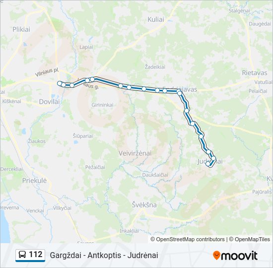 Автобус 112: карта маршрута