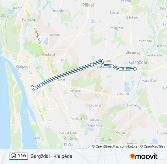Автобус 116: карта маршрута