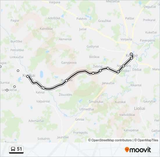 51 Bus Line Map