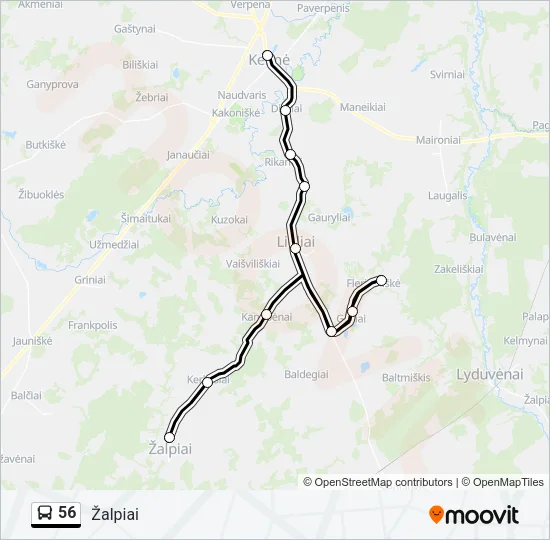 56 Bus Line Map