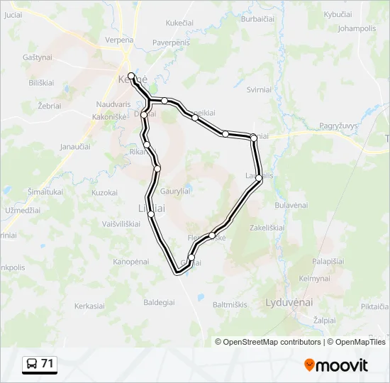 71 Bus Line Map