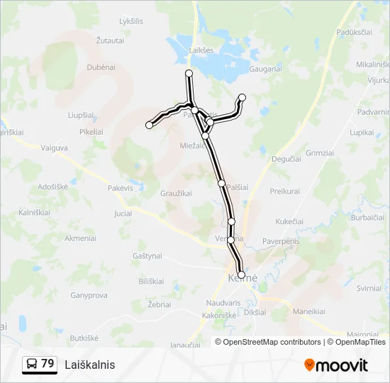 Автобус 79: карта маршрута