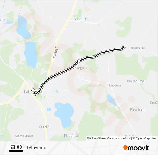 Автобус 83: карта маршрута