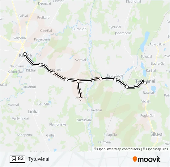 83 Bus Line Map