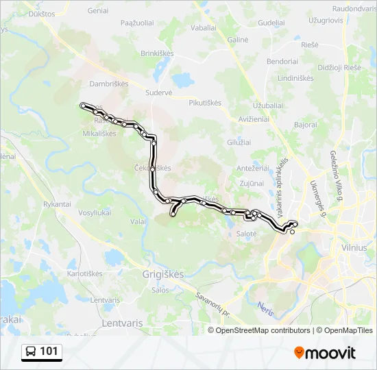 101 Bus Line Map