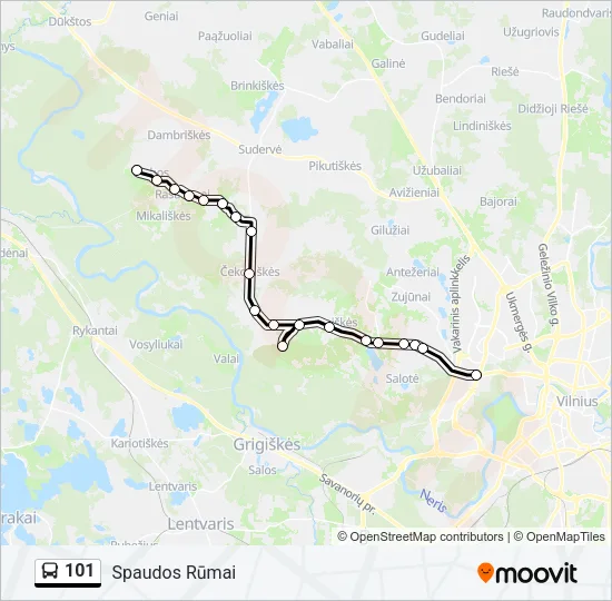 101 Bus Line Map