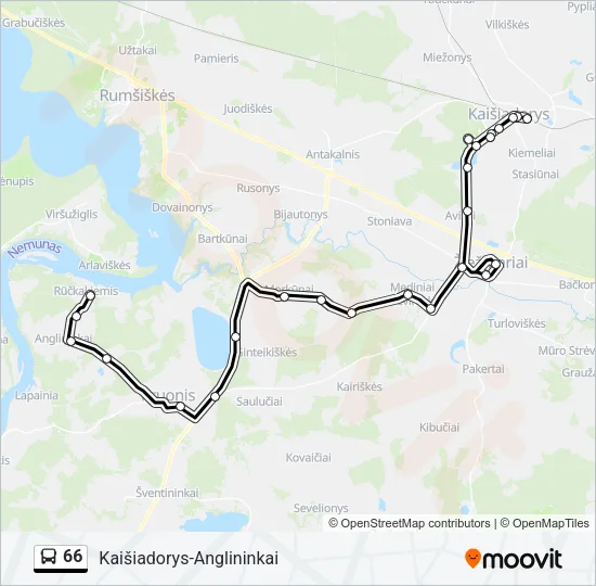Автобус 66: карта маршрута