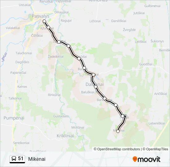 51 Bus Line Map