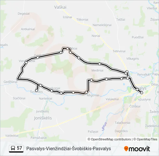 57 Bus Line Map
