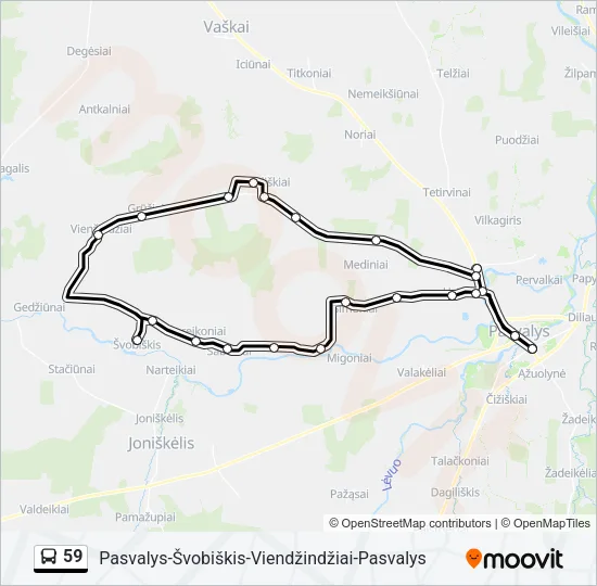 59 Bus Line Map