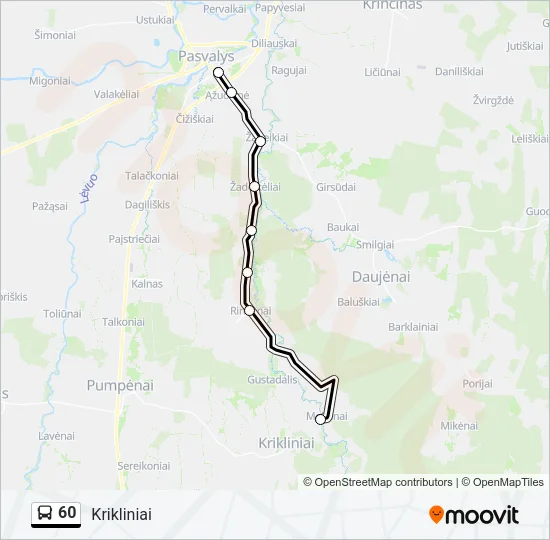 60 Bus Line Map