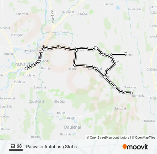 68 Bus Line Map