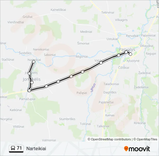 71 Bus Line Map