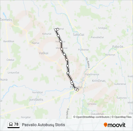 78 Bus Line Map
