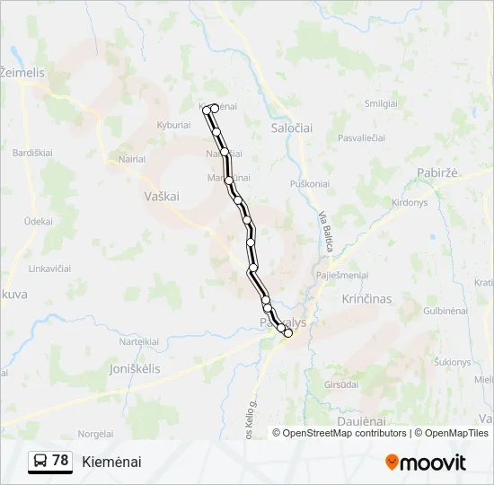 78 Bus Line Map