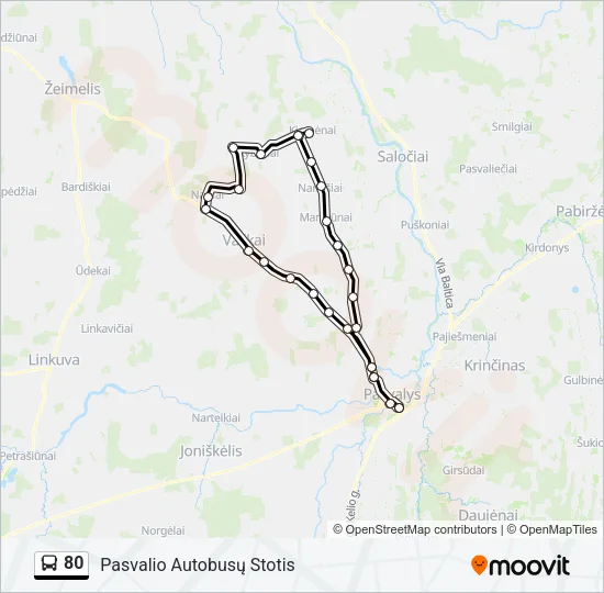 80 Bus Line Map
