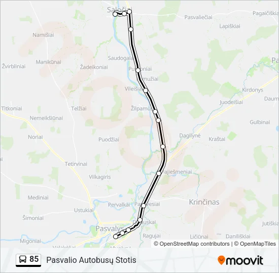 85 Bus Line Map
