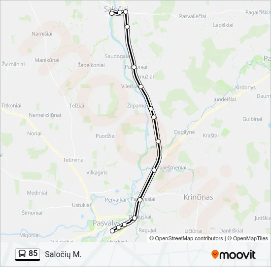 85 Bus Line Map