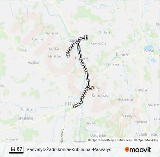 Автобус 87: карта маршрута