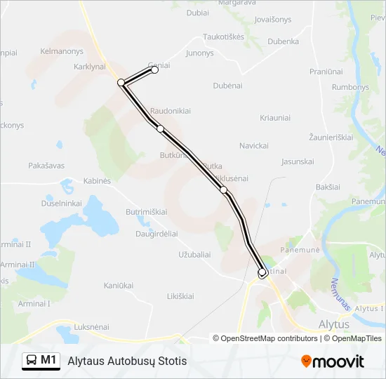 M1 Bus Line Map