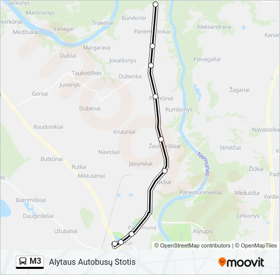 M3 Bus Line Map