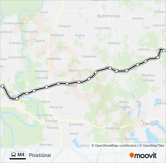 M4 Bus Line Map