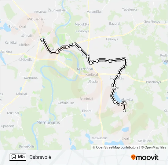 M5 Bus Line Map