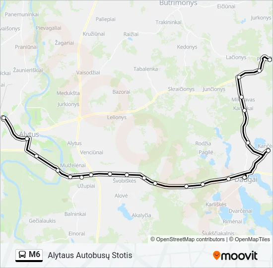 M6 Bus Line Map