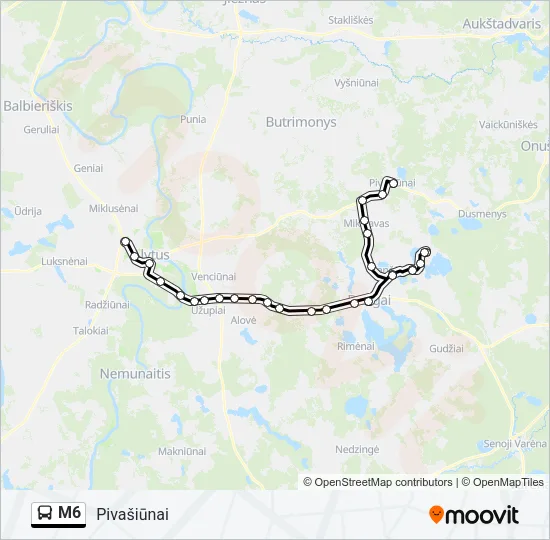 M6 Bus Line Map